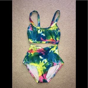 J. Valentine Tie Dye Crop Top/High Waisted Shorts